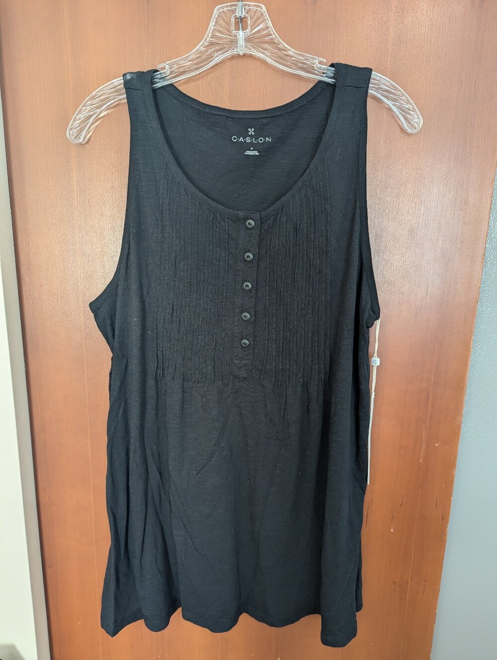 Caslon Sleeveless Henley Top Nordstrom Sz M Basic Casual Layering *See Note